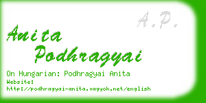 anita podhragyai business card